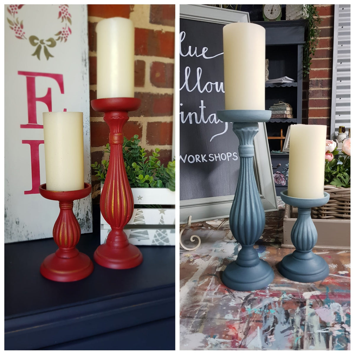 Blue Willow Vintage Ombre Candlesticks Easy application